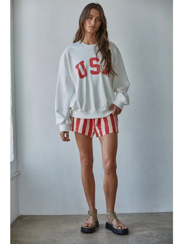 Thumbnail: By Together | French Terry Crew USA Pullover