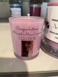 jpg, Wedding candle example, soy candles, Wick-It Cool Candles, Christine Lamson, Owner, Party Favors for her wedding