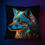Thumbnail: UV reactive Wolf Totem Animal Psychedelic Cushion