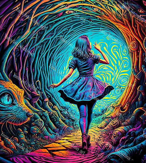 Alice in Wonderland アートパネル Psy Backdrop 