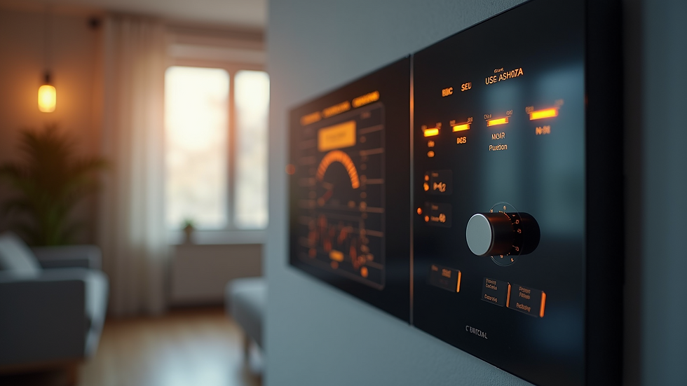 High angle view of a smart home control panel