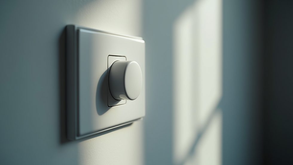 Close-up view of smart light switch panel on wall