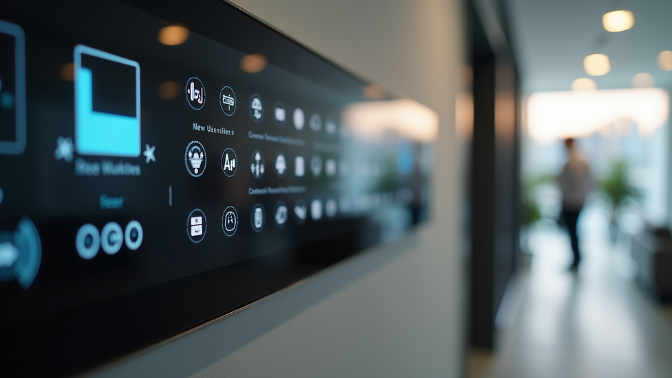 High angle view of a touchscreen smart home control panel