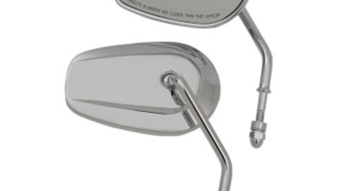 OEM-Style Teardrop, Chrome, Short Stem Mirrors Set