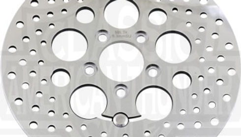 Polished Stainless Steel Drilled Brake Rotor 08-18 FLHT H-D 41810-08A