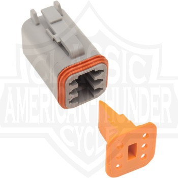 6 Pin Male Deutsch DT Connector, Gray, HD 72136-94GY / 72156-94