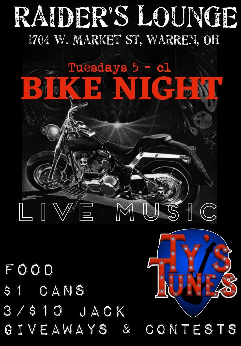 Bike Night - Raider's Lounge - Warren (40 min NE)