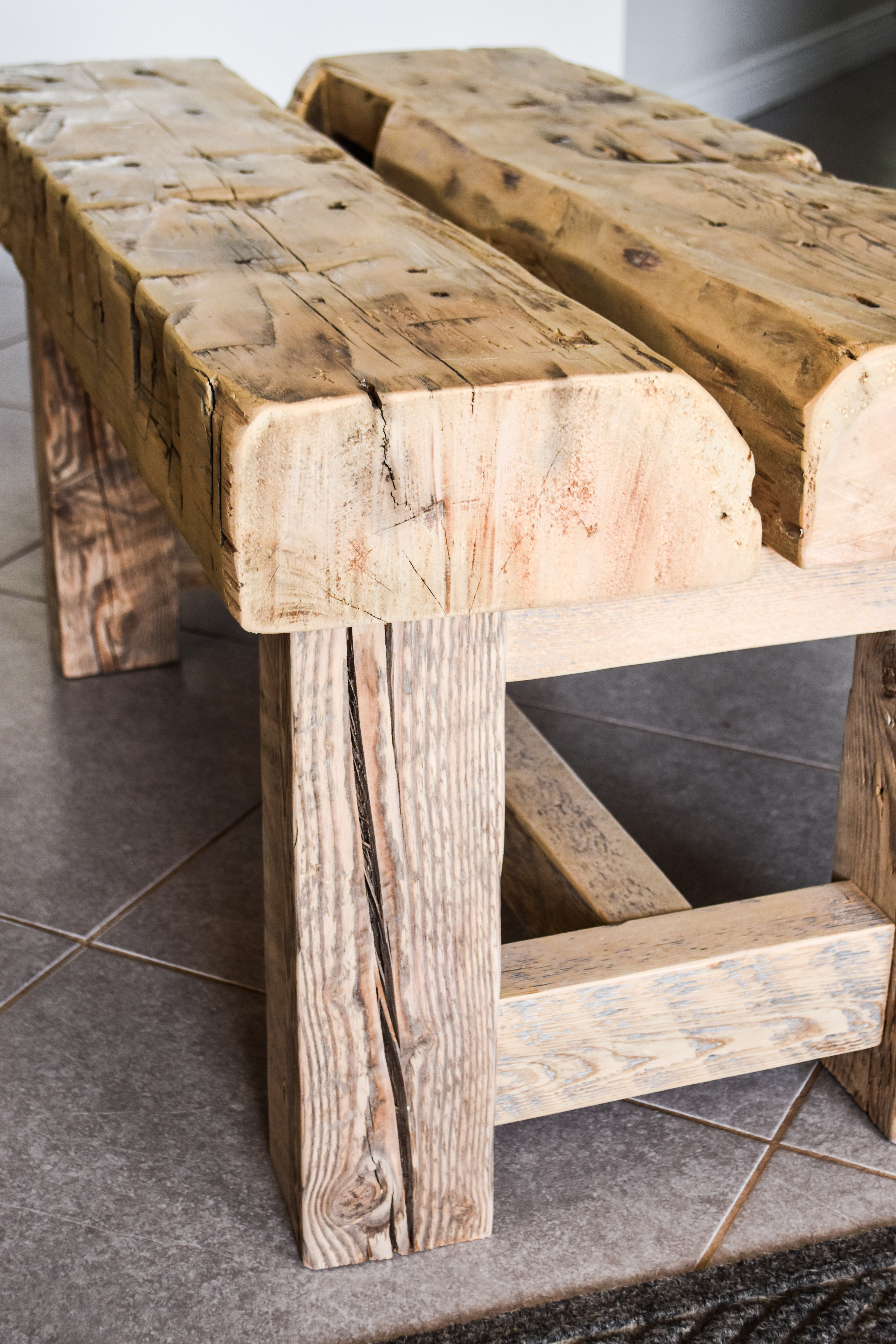 Barn beam bench