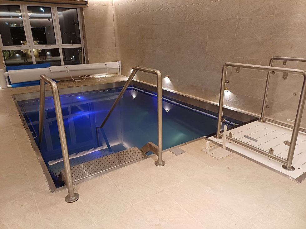 stainless steel hydrotherapy pool with access lift