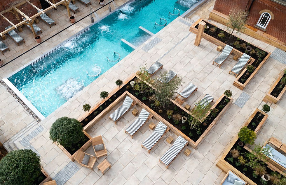 stainless steel spa pool at Eden Hall