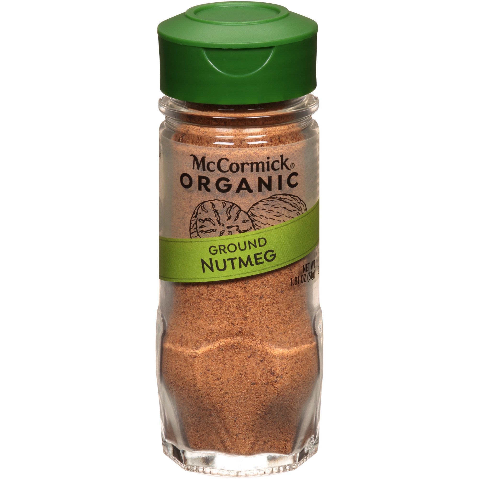 MCCORMICK Organic Ground Nutmeg for gingerbread, eggnog, rice pudding 1.75 oz