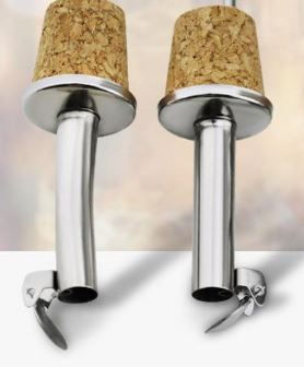 Flip Cap Cork Metal Stopper Sauce Dispenser Bottle Pourer Cover Wooden Cork Red
