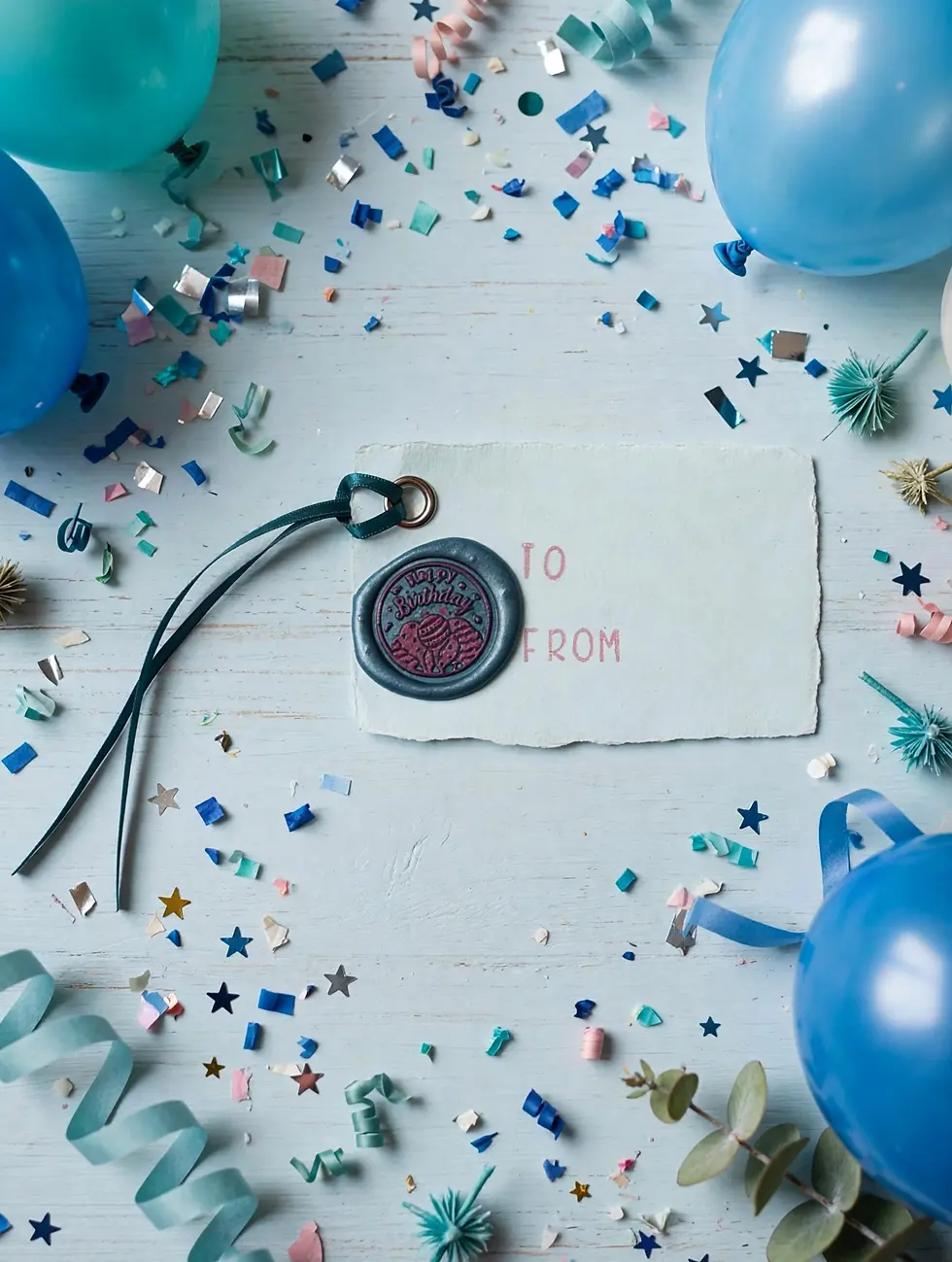 Thumbnail: Handmade Wax Seal Happy Birthday Gift Tags with Ribbon – 4 Pack – Combo 1