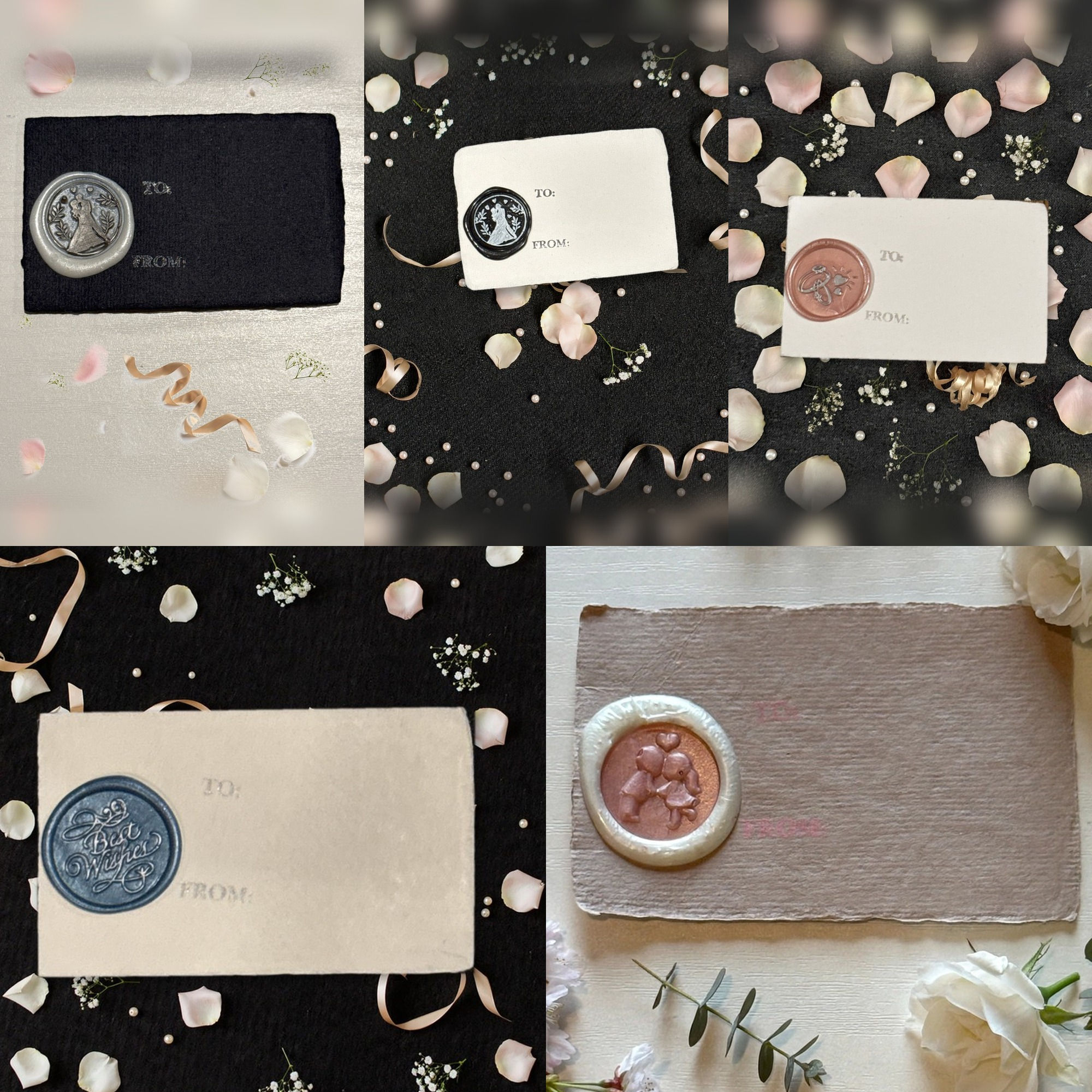 Handmade Wax Seal Wedding Gift Tags – 5 Pack