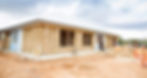 Example of a straw bale construction technique displaying the walls