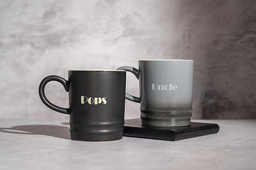 Thumbnail: Personalised Ombre Ceramic Mug: Custom Engraved Coffee Cup