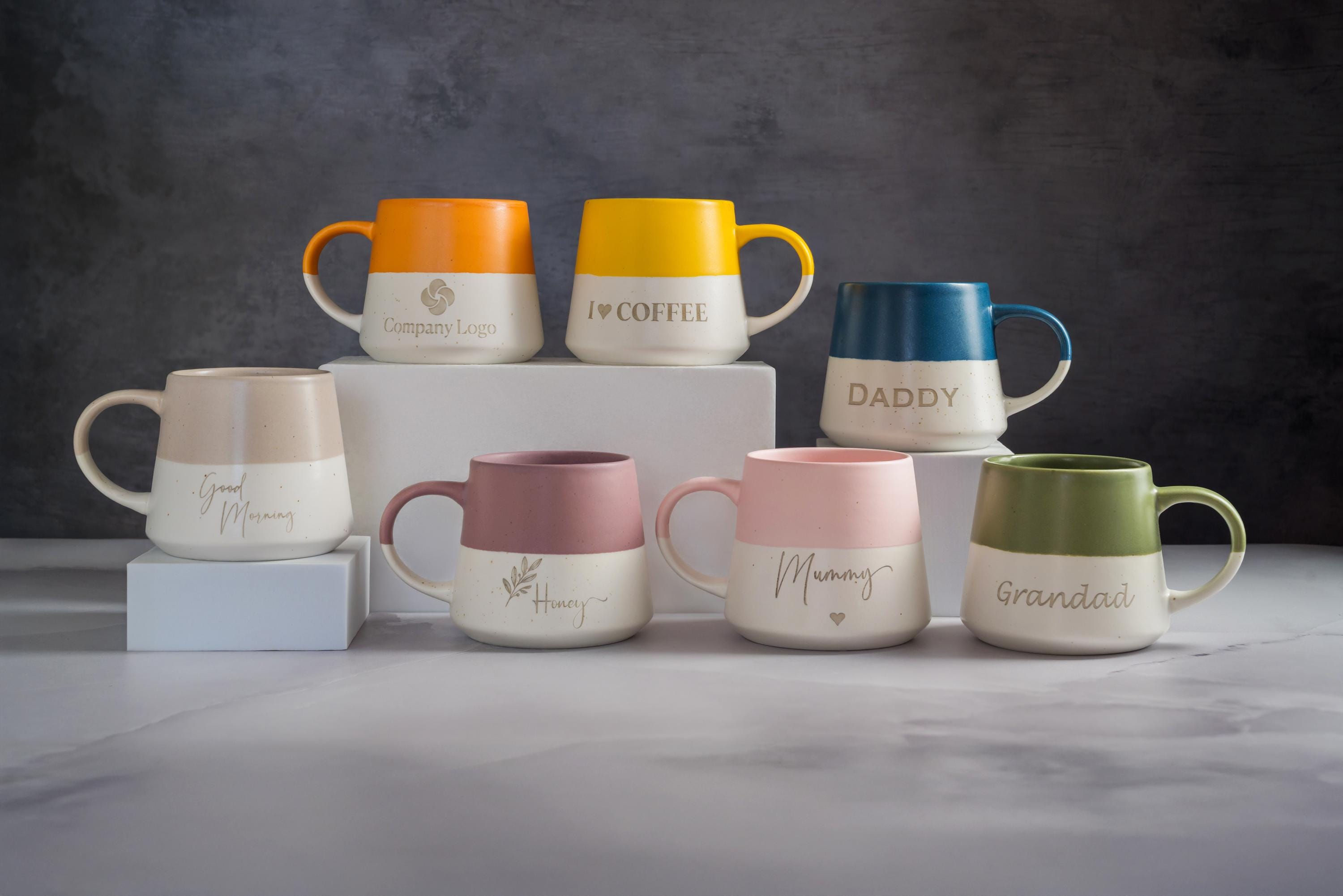 Personalised Stoneware Mug: Laser Engraved Ceramic Coffee Mug