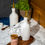 Thumbnail: LEAH Oil & Vinegar White Stoneware Bottle Pourer With Decal Labels
