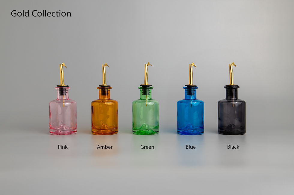 Thumbnail: KASSY Gold Oil & Vinegar Coloured Glass Bottle Pourer