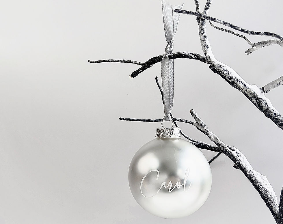 Thumbnail: HOLLY Personalised Silver Glass Christmas Baubles | 8cm | Matte, Gloss