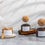 Thumbnail: SNOW Set of 3 Cork Ball Glass Jars with Matte White Labels
