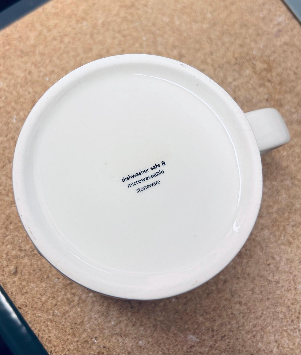 Thumbnail: Personalised Embossed heart Ceramic Coffee Mug: Engraved Stoneware, Embossed