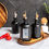 Thumbnail: KINNA Oil & Vinegar Black Frosted Glass Bottle Pourer With SILVER Labels