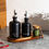 Thumbnail: RAVEN Oil & Vinegar Black Frosted Glass Bottle Pourer With Decal labels