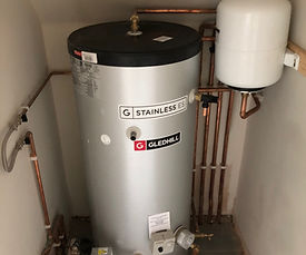 Hot water unvented cylinder installed by Gentleman Heating