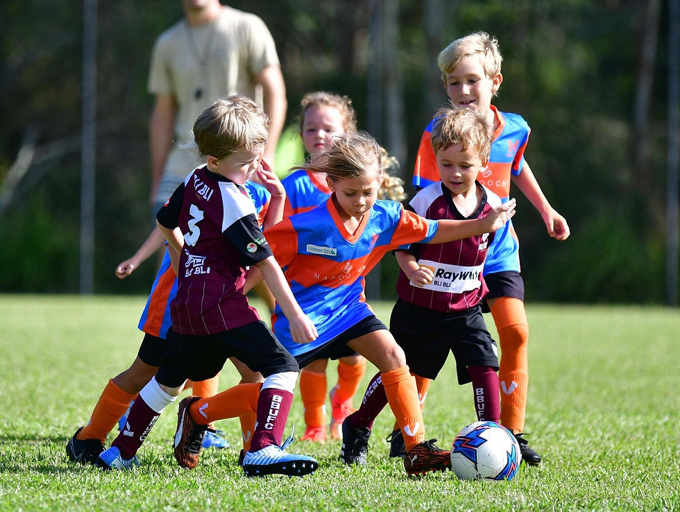 Kids playing soccer