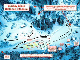 Kootenay Cup Stadium Map for Sunday Distance Races.