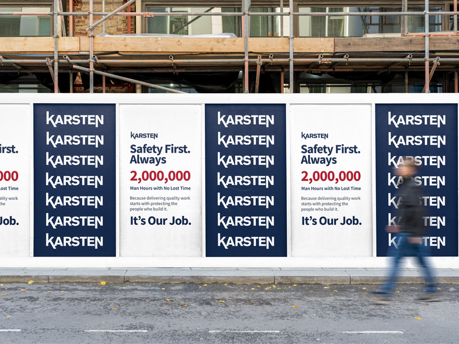 Karsten safety posters at a construction site