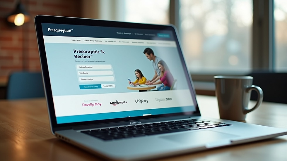 Eye-level view of a laptop displaying a prescription refill website