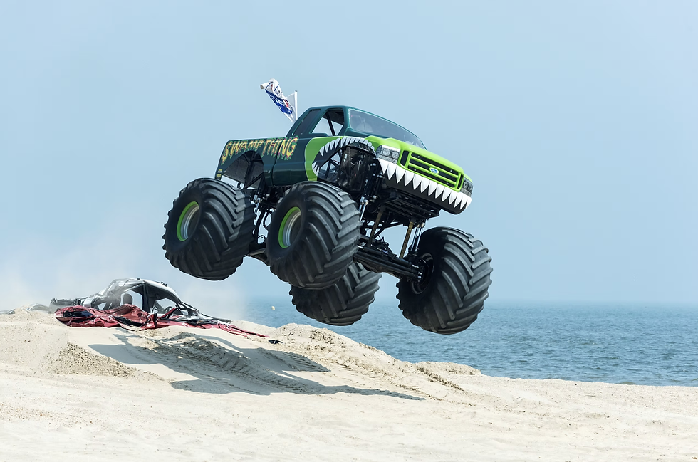 Swamp Thing Leaping over Sand dunes