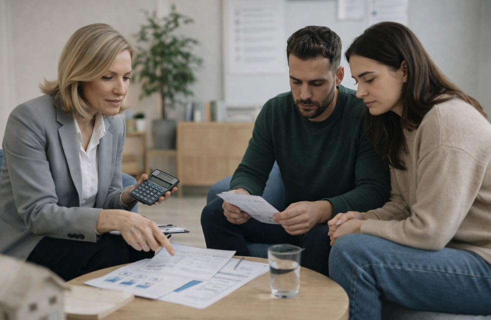 Family mediator helping separated couple reach an agreement and avoid court costs