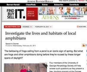 Herpetology students in the news