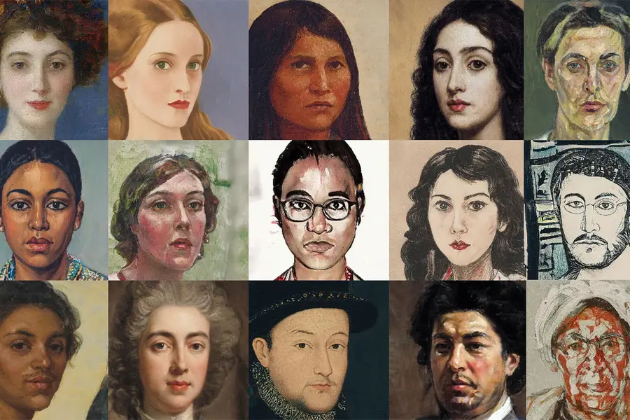 AI generated images of different faces in different art styles