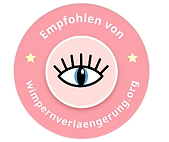 Auszeichnung „Empfohlen von wimpernverlaengerung.org“ für professionelle Wimpernverlängerung