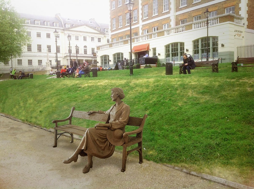 The future bronze statue of Virginia, nearby Heron Square, overlooking the Thames (Photo credit: aurorametro.org)