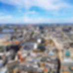 Aerial view of St Paul's Cathedral and BT Tower from Sky Garden in London,