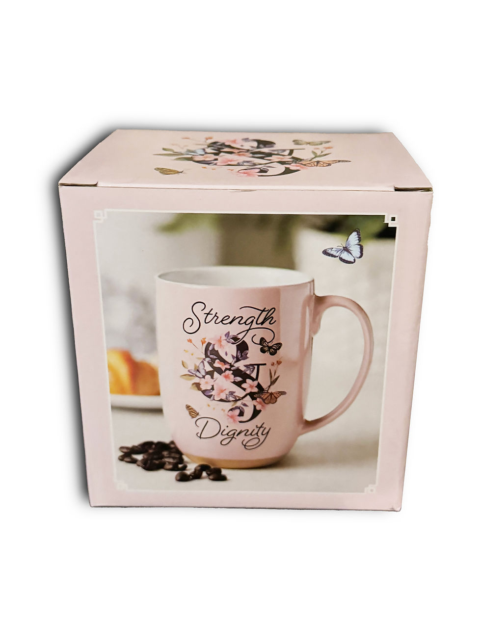 Thumbnail: COFFEE MUG: Strength and Dignity Ceramic Mug [Pink Ceramic Mug]