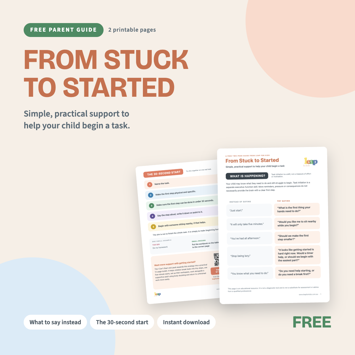 From Stuck to Started — Free ADHD Parent Guide