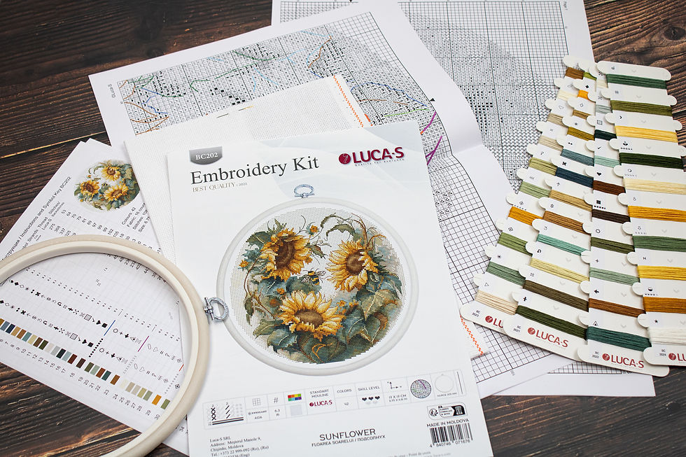 Thumbnail: Cross Stitch Kit with Hoop Included Luca-S - BC202 Sunflower