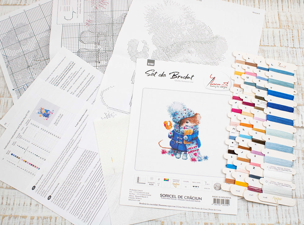 Thumbnail: B1168 Christmas mouse - Cross Stitch Kit Luca-S