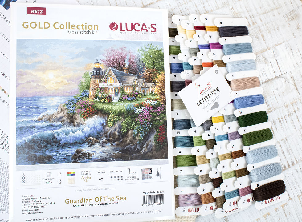 Thumbnail: B613 Guardian Of The Sea - Cross Stitch Kit Luca-S Gold