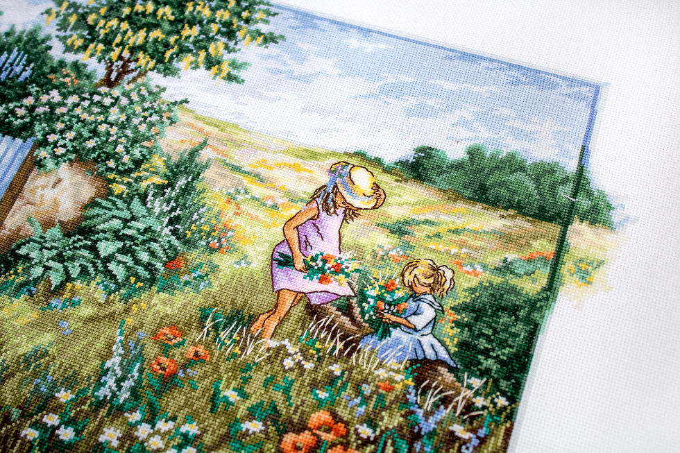 Thumbnail: BU4013 Landscape with Poppies - Cross Stitch Kit Luca-S