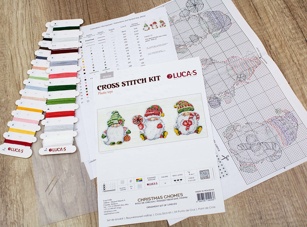 Thumbnail: Toys Cross Stitch Kits - Christmas Gnomes JK030