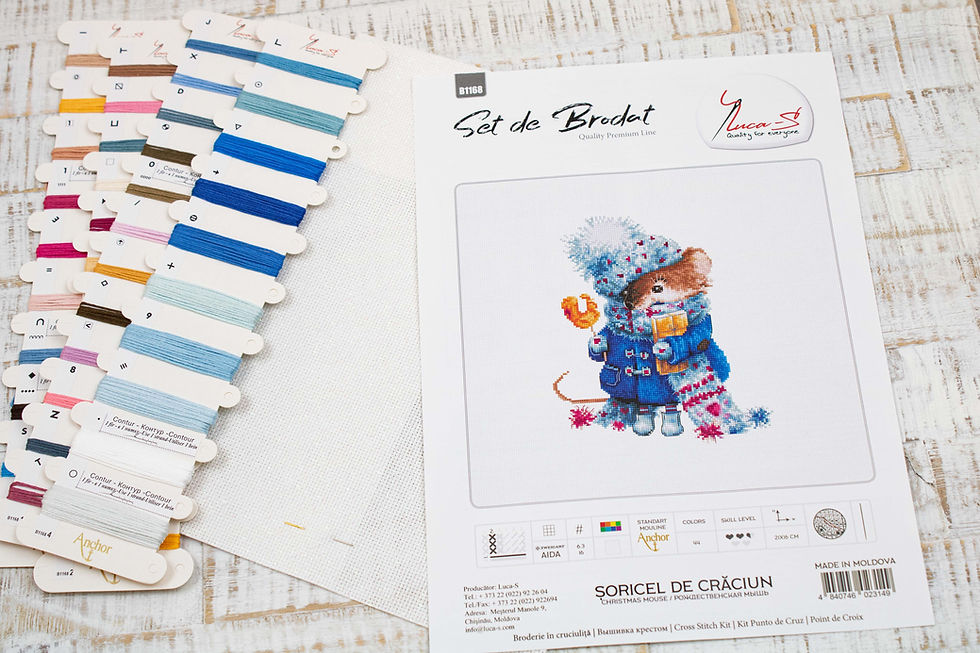 Thumbnail: B1168 Christmas mouse - Cross Stitch Kit Luca-S