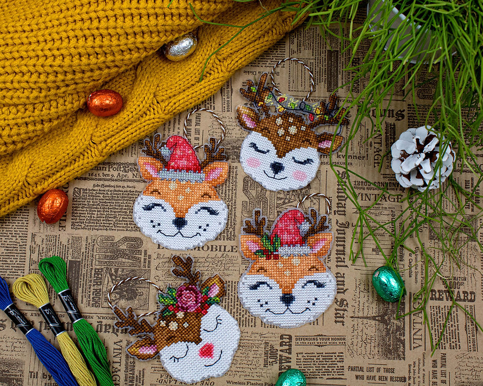 Thumbnail: Toys Cross Stitch Kits - Foxes and Deer JK032