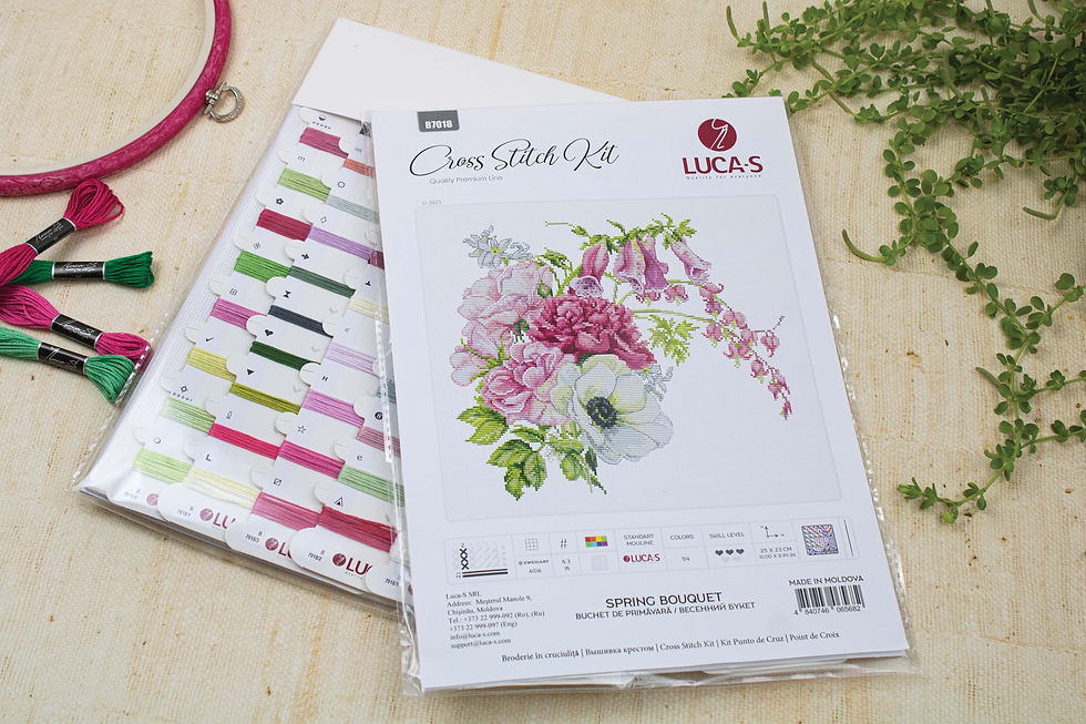 Thumbnail: Cross Stitch Kit Luca-S -  B7018 Spring Bouquet